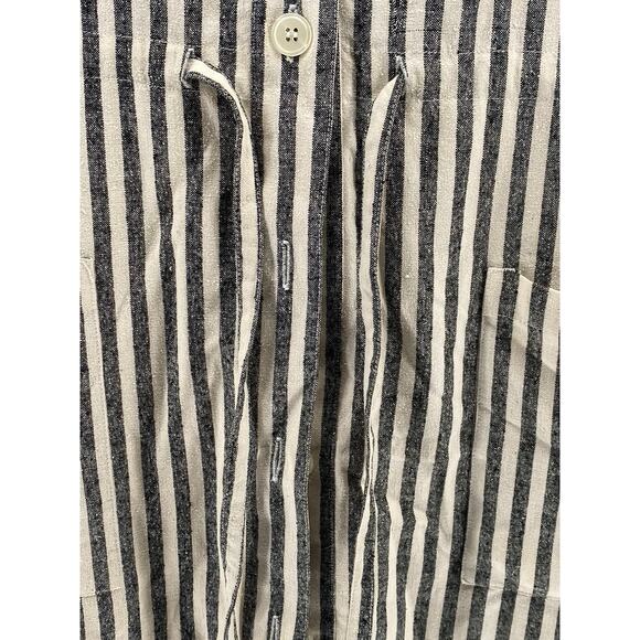THE HE-RO GROUP Women's Vintage Black-Off White Striped Shirt Dress SZ 12 - Picture 5 of 12